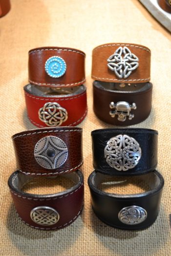 bracelets leather and metal