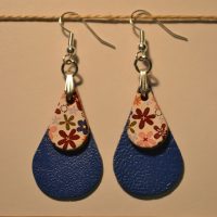 boucles d'oreilles cuir fait main à collonges la rouge artisanat