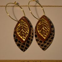 boucles d'oreilles cuir fait main à collonges la rouge artisanat