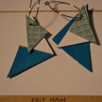 boucles d'oreilles cuir fait main à collonges la rouge artisanat