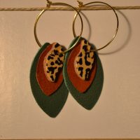 boucles d'oreilles cuir fait main à collonges la rouge artisanat