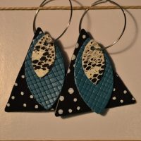 boucles d'oreilles cuir fait main à collonges la rouge artisanat