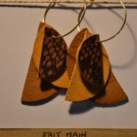 boucles d'oreilles cuir fait main à collonges la rouge artisanat