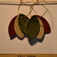 boucles d'oreilles cuir fait main à collonges la rouge artisanat