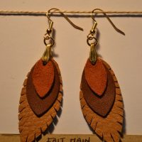 boucles d'oreilles cuir fait main à collonges la rouge artisanat