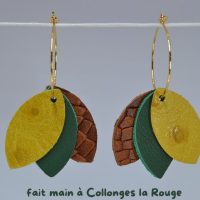 boucles d'oreilles cuir fabrication artisanale